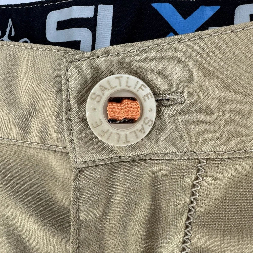Salt Life La Vida Shorts Men's 40 Khaki Cargo Vapor Stretch Tan Outdoor Tactical